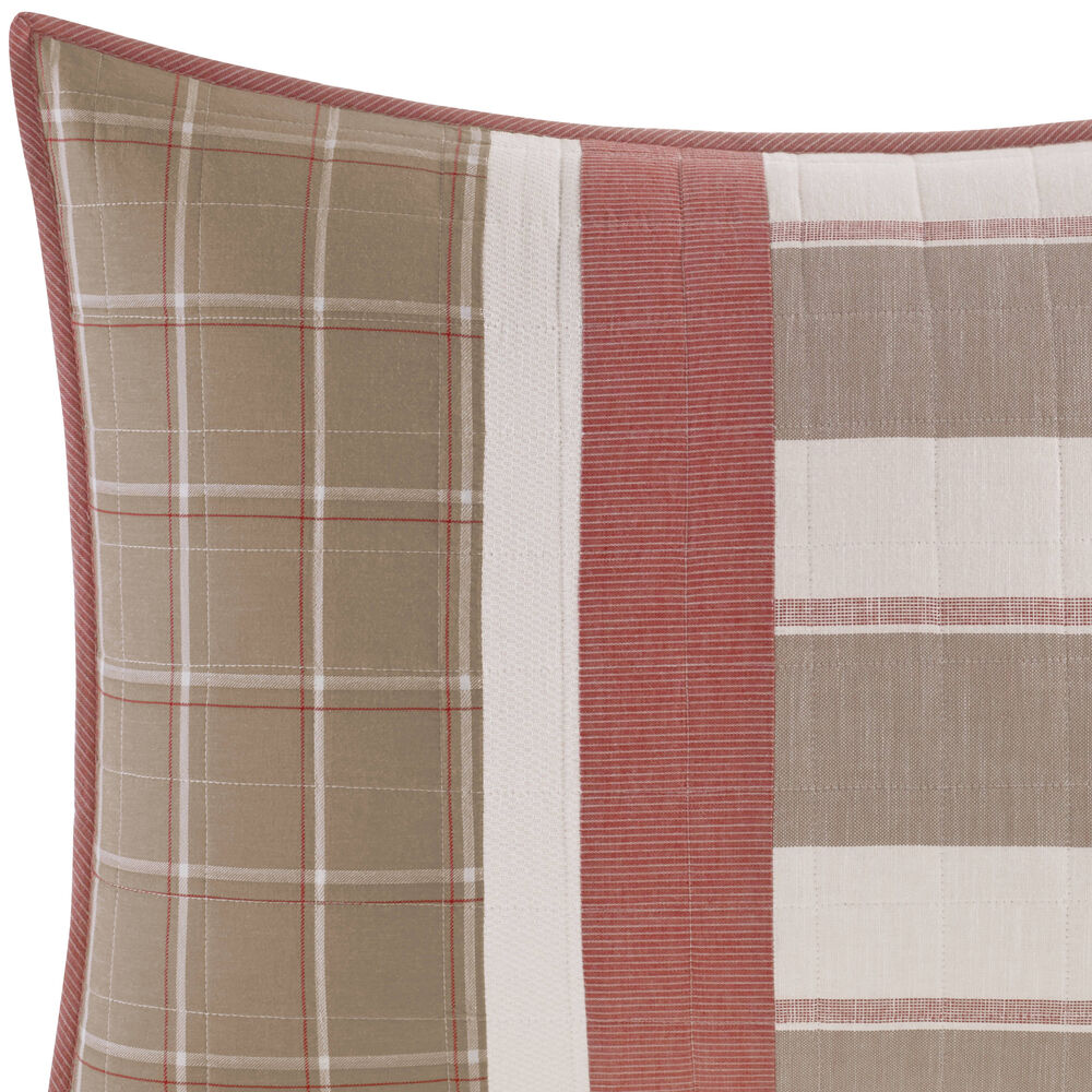 Crimstead Standard Sham in Khaki/Red,Sand Drift,large