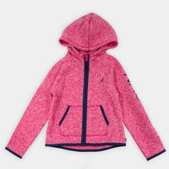 LITTLE GIRLS' LOGO HOODED NAUTEX FLEECE (4-7),Cardinal,large
