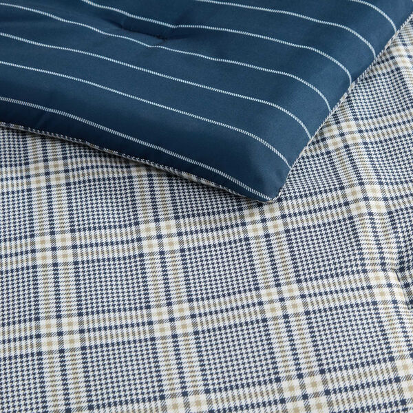 Declan Blue Plaid Full/Queen Comforter Set