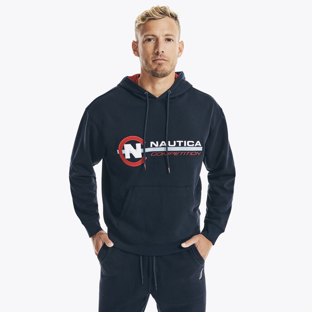 COMPETITION LOGO PULLOVER HOODIE,Navy,large