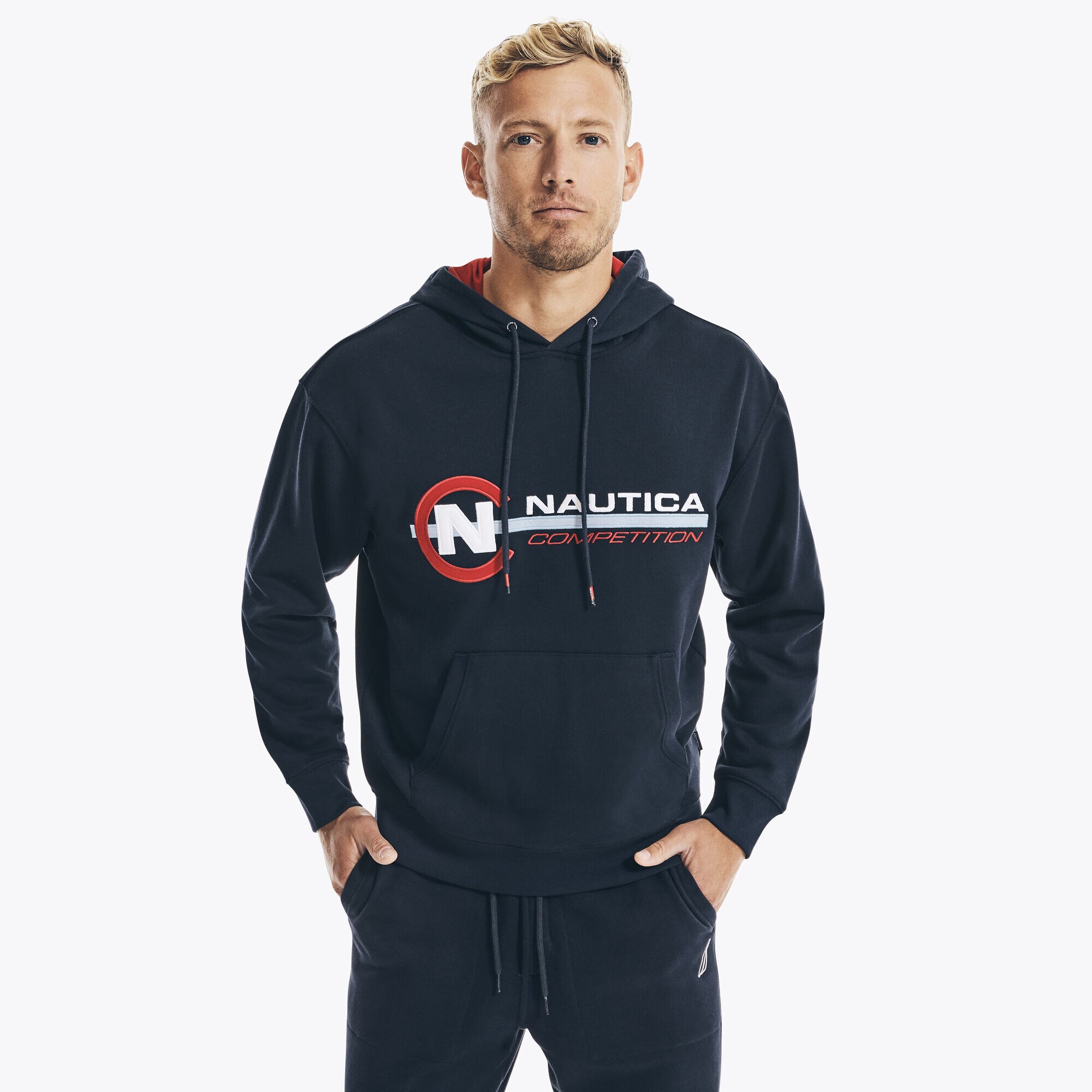 COMPETITION LOGO PULLOVER HOODIE,Navy,large