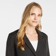 SOLID TIE-WAIST CARDIGAN,Dark Black Heather,large