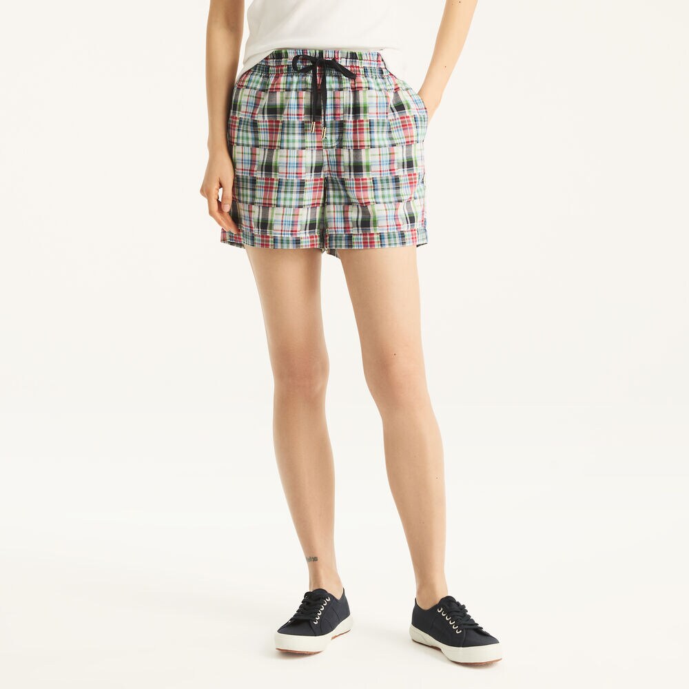 4" Patchwork Dock Short,Navy,large