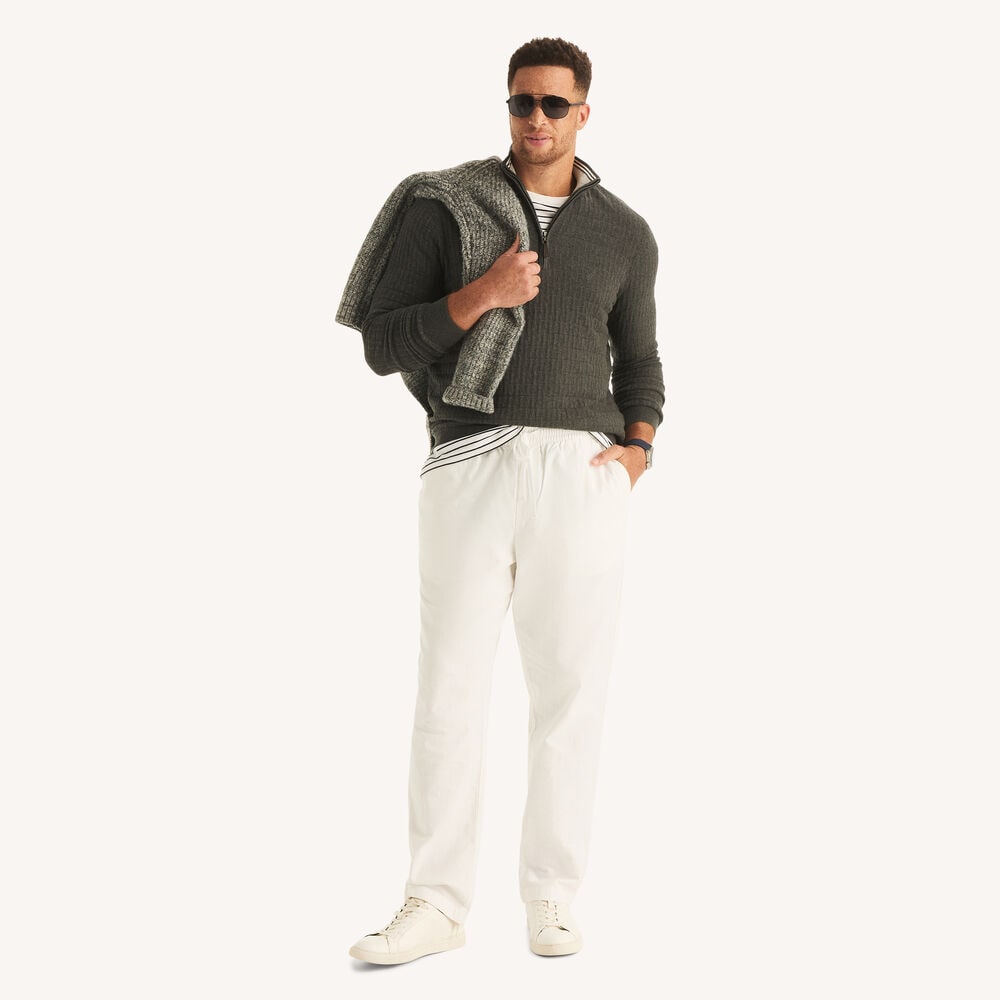 Big & Tall Textured Quarter-Zip Sweater,Charcoal Heather,large