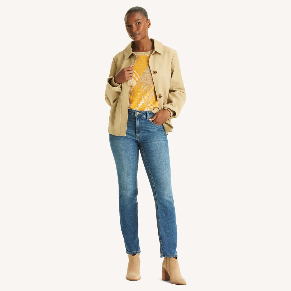 Plaid Crewneck Sweater,Aspen Gold,large