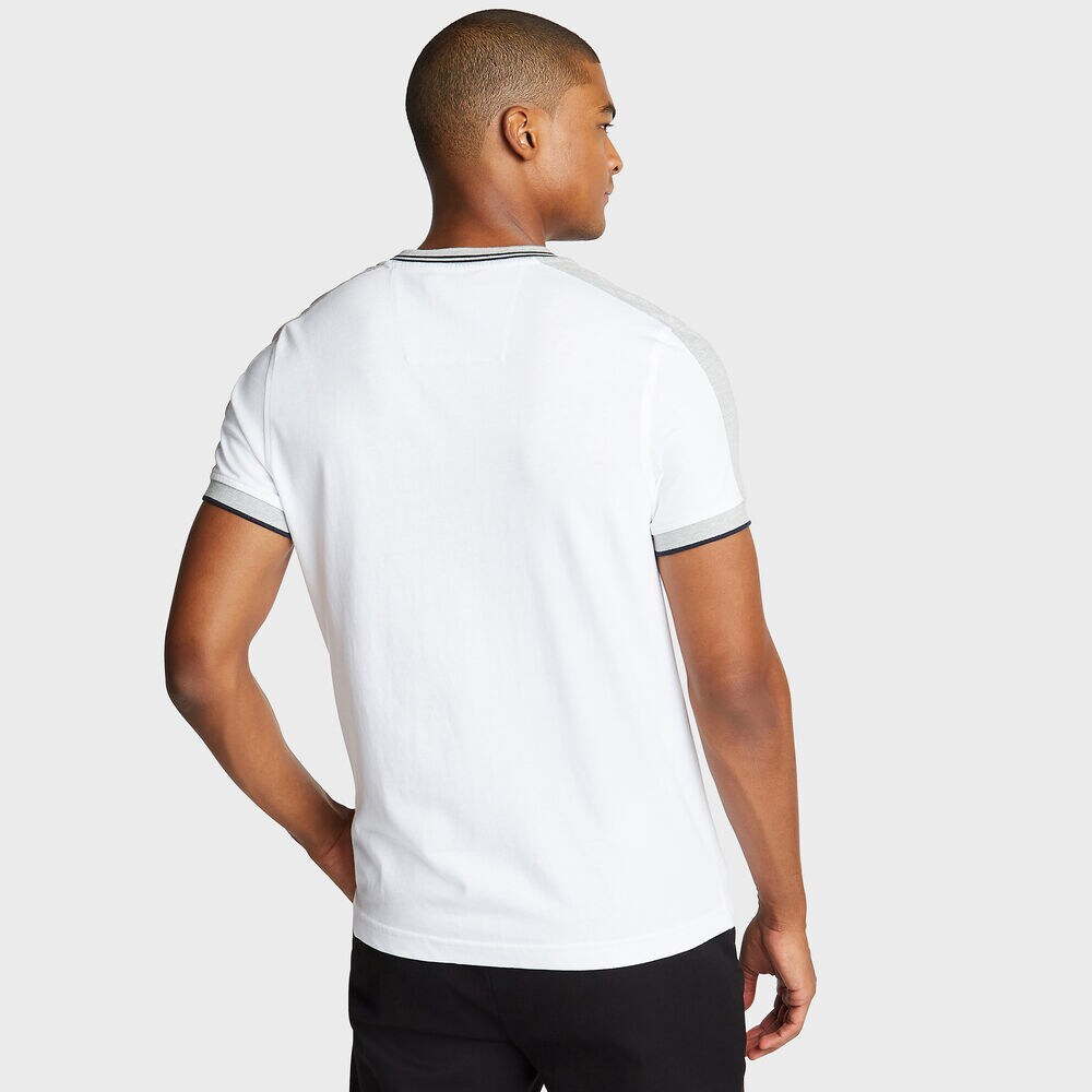 Short Sleeve Slim Fit Henley T-Shirt,Bright White,large