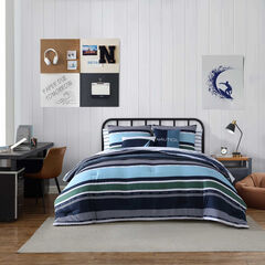 Elliot Navy King Comforter & Sham Bonus Set,Bali Bliss,large