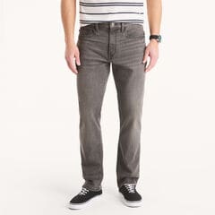 Vintage Straight Stretch Denim,Charcoal,large