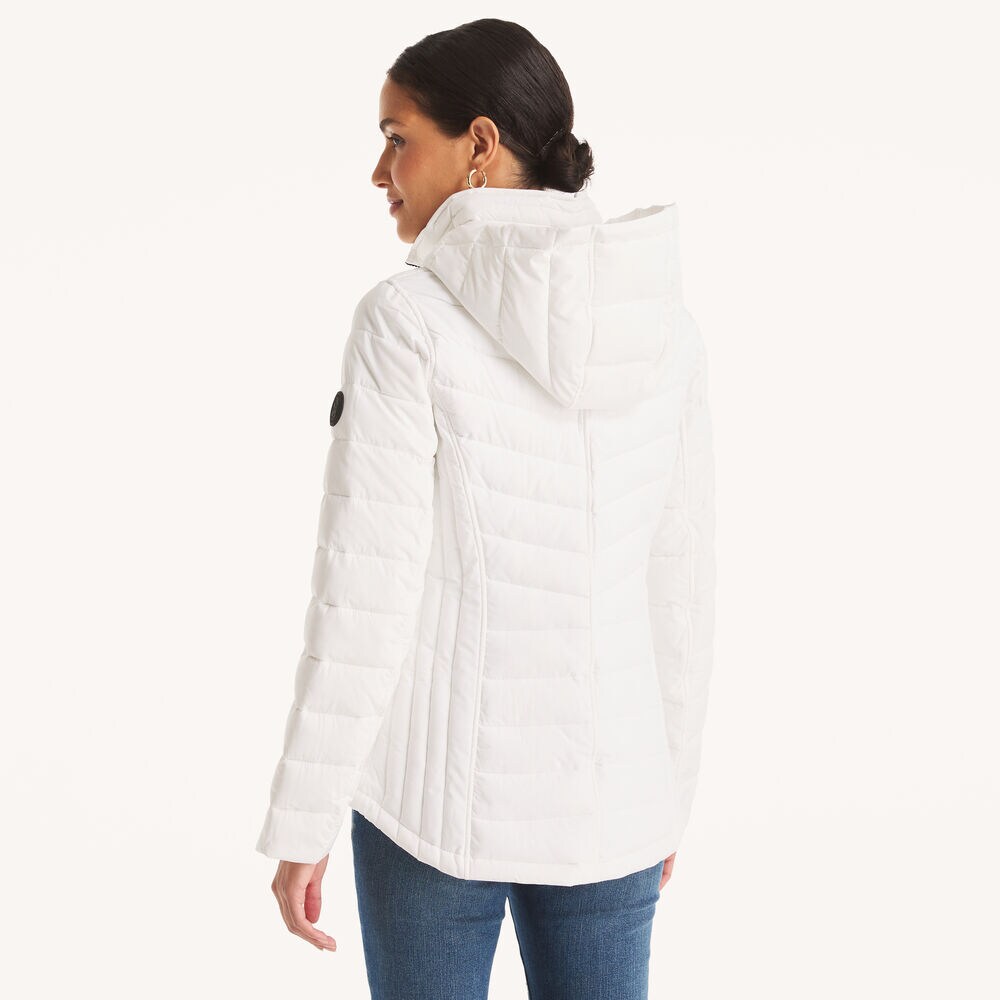 Puffer Jacket With Removable Hood,Bright White,large