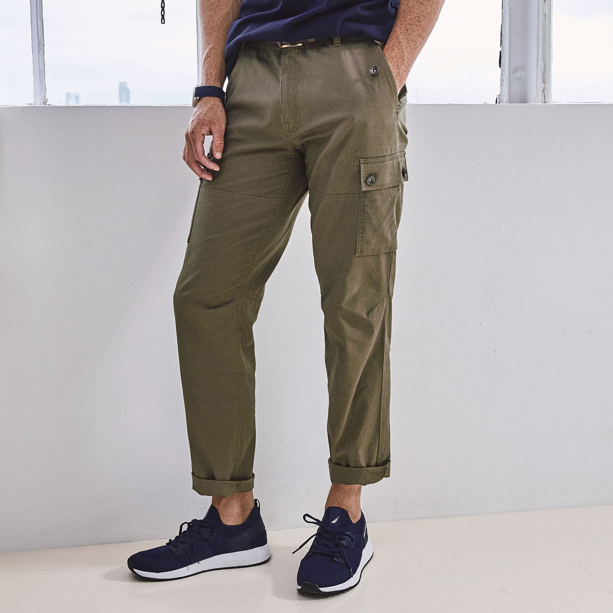 NAUTICA X URBAN NECESSITIES CLASSIC FIT CARGO PANT,Sage,large