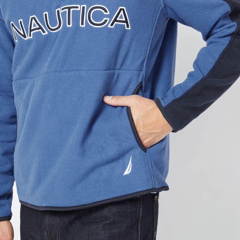 LOGO QUARTER-ZIP NAUTEX FLEECE,Windsurf Blue,large
