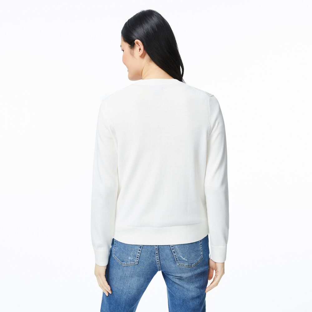 RIB-KNIT OPEN FRONT CARDIGAN,Marshmallow,large