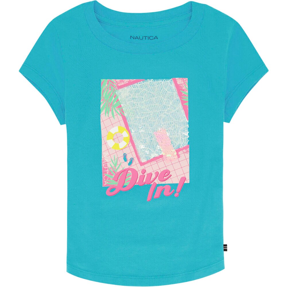 Toddler Girls' Dive In Magic T-Shirt (2T-4T),Beaming Blue,large