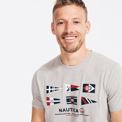 SUSTAINABLY CRAFTED FLAG GRAPHIC T-SHIRT,Grey Heather,large