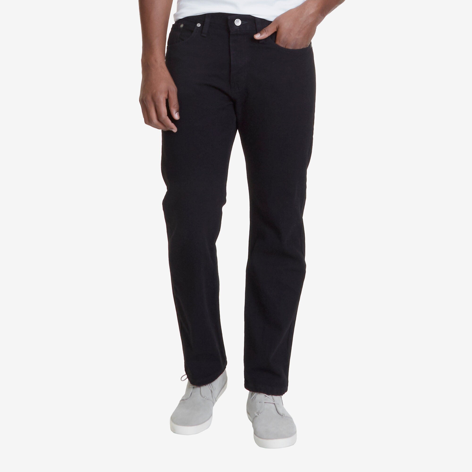Black Wash Relaxed Fit Jeans,True Black,large