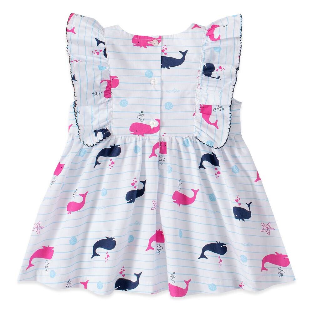 TODDLER GIRLS' RUFFLED WHALE PRINT CAPRI 2PC SET (2T-4T),Antique White Wash,large