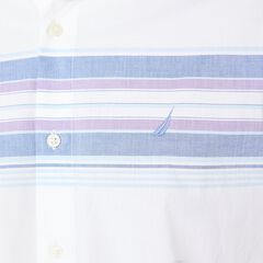 STRIPED SHORT-SLEEVE SHIRT,Bright White,large