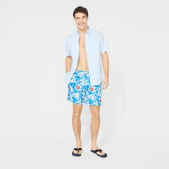 8" FLORAL PRINT QUICK-DRY SWIM,True Navy,large