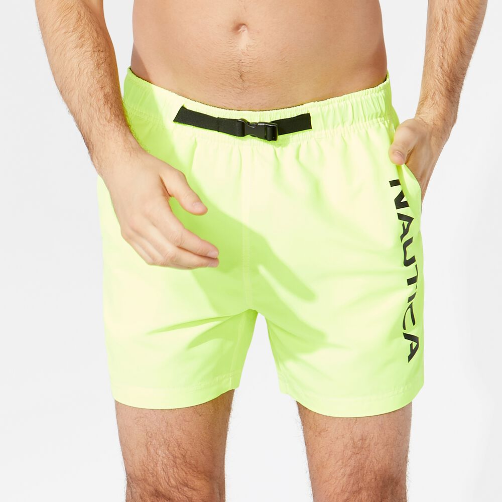 8" BIG & TALL BUCKLE-WAIST SWIM SHORT,Nautica Yellow,large