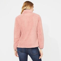 SHERPA QUARTER-ZIP FLEECE PULLOVER,Sunset Pink,large