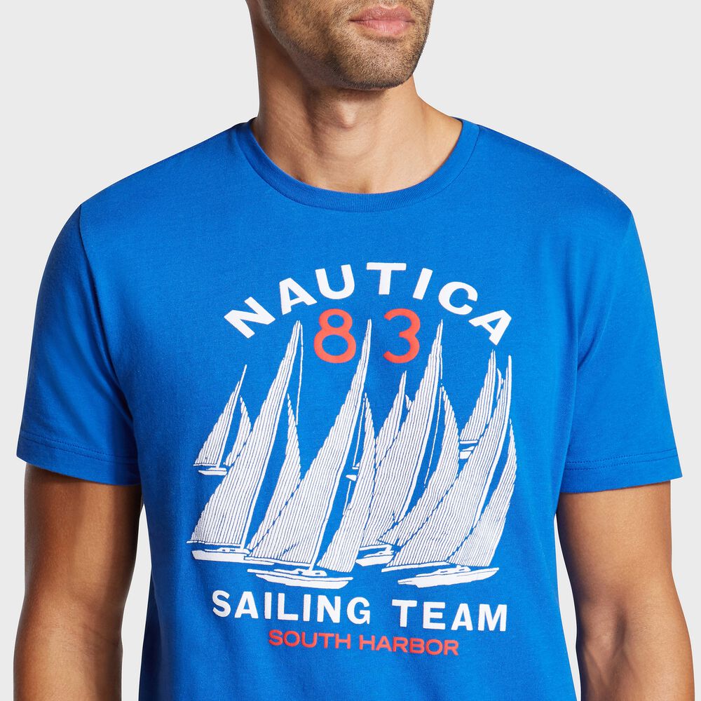Sail Boats Sailing Team Short Sleeve T-Shirt,Lapis,large
