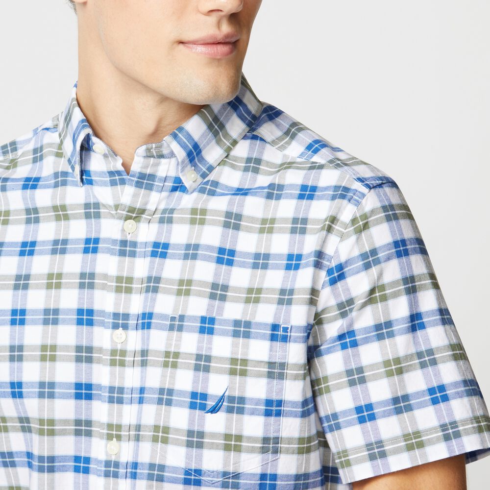 PLAID SHORT-SLEEVE SHIRT,Everglades Green,large