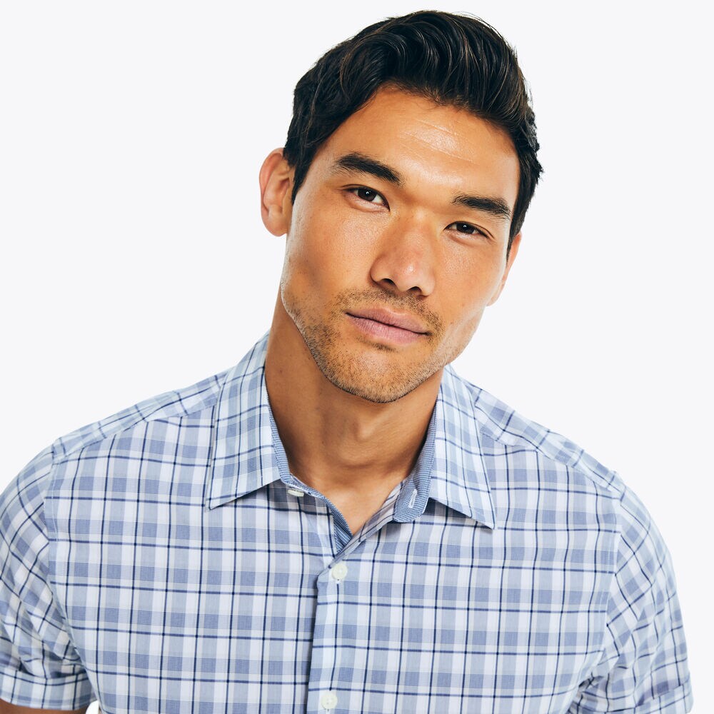 NAVTECH TRIM FIT PLAID SHIRT,Bright White,large