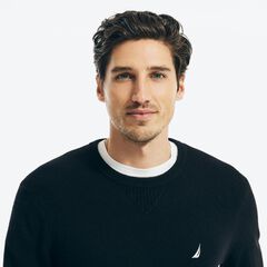 SUSTAINABLY CRAFTED CREWNECK SWEATER,True Black,large