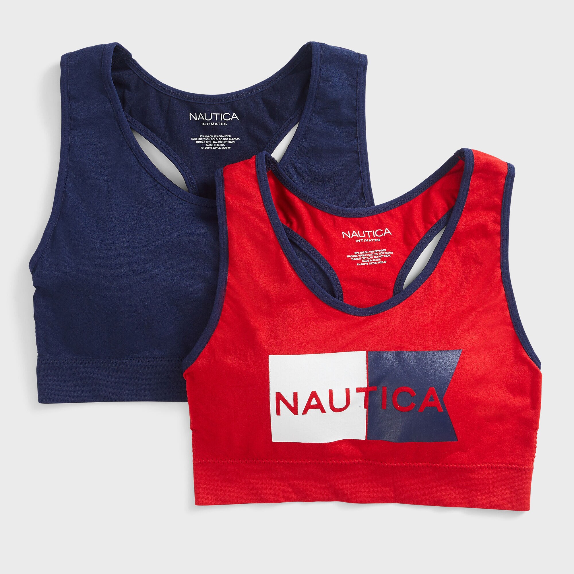 COLORBLOCK LOGO SPORTS BRA, 2-PACK,Navy,large
