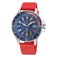 COCOA BEACH SOLAR-POWERED SILICONE 3-HAND WATCH,Multi,large