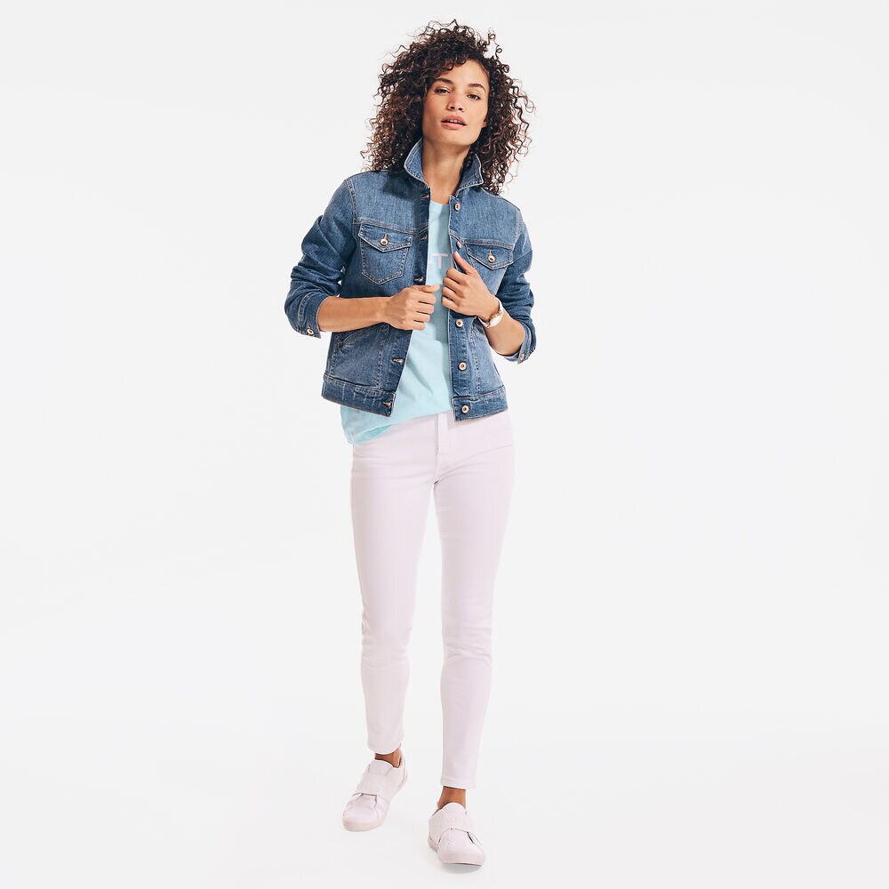 NAUTICA JEANS CO. TRUE FLEX UTILITY DENIM JACKET,Classic Hookline Wash,large