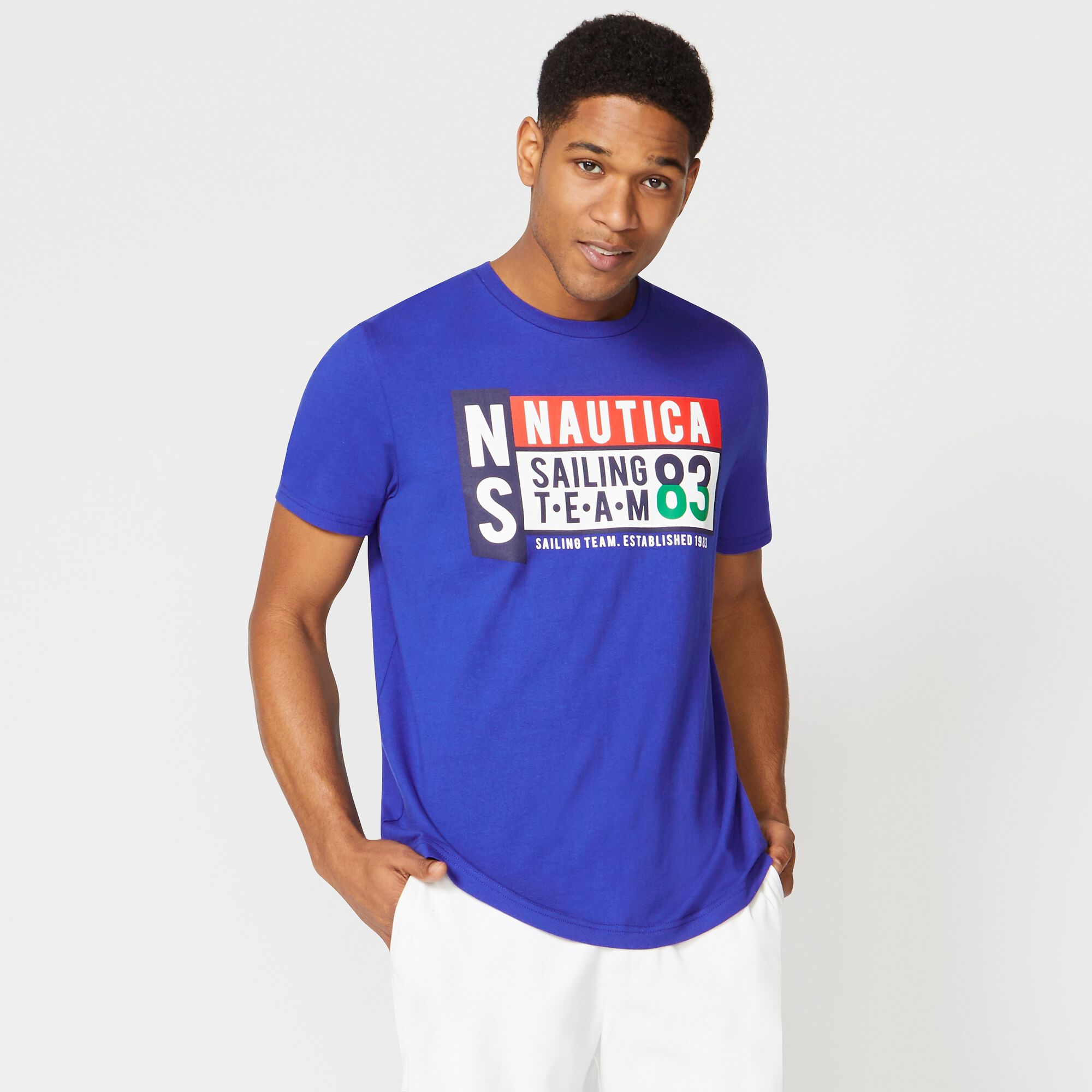 NAUTICA SAILING TEAM GRAPHIC TEE,Lapis,large