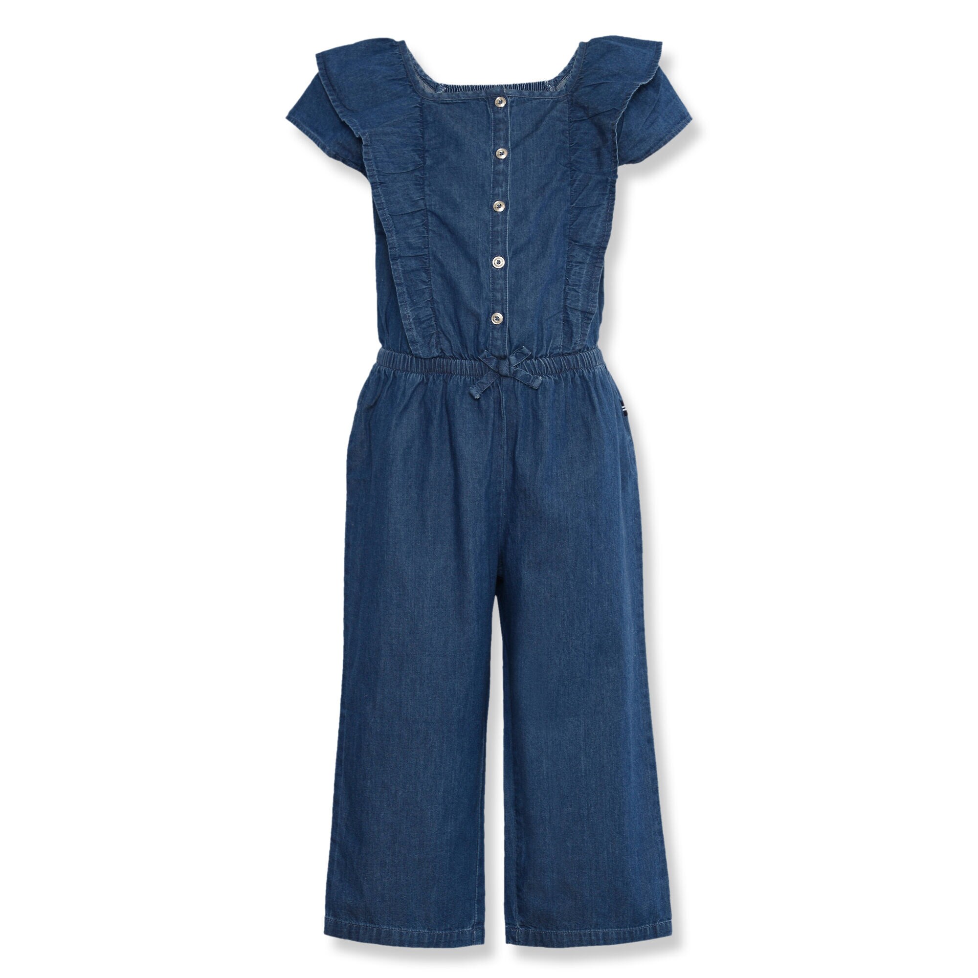 GIRL'S FULL LENGTH CHAMBRAY ROMPER (4 - 6),Admiral Blue,large