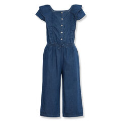 GIRL'S FULL LENGTH CHAMBRAY ROMPER (4 - 6),Admiral Blue,large