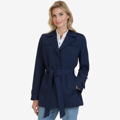 Belted Trench Coat,Stellar Blue Heather,large