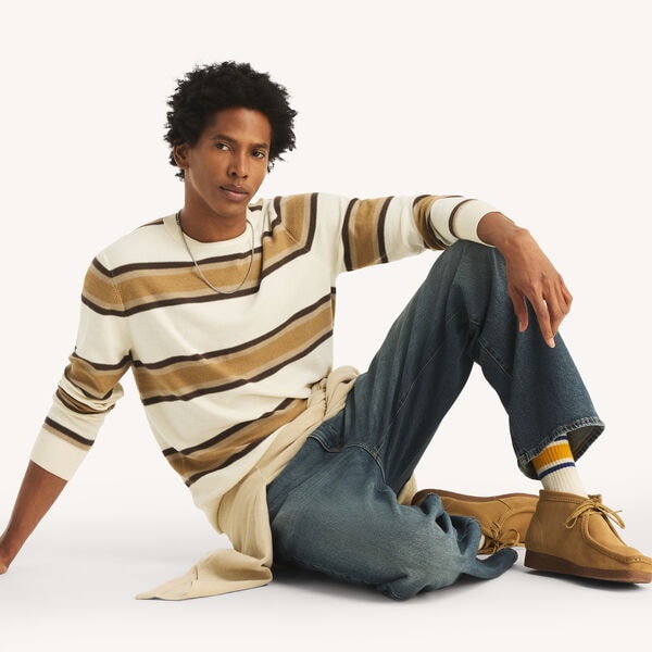 Striped Performance Crewneck Sweater