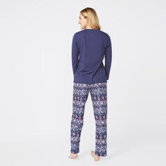 WOMEN'S FAIR ISLE FAMILY SLEEP SET,Navy,large