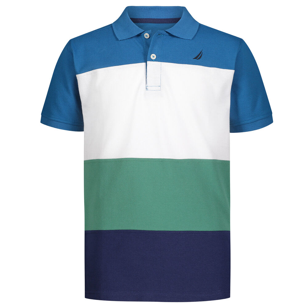 BOYS' COLORBLOCK POLO (8-20),Atlantic Blue,large