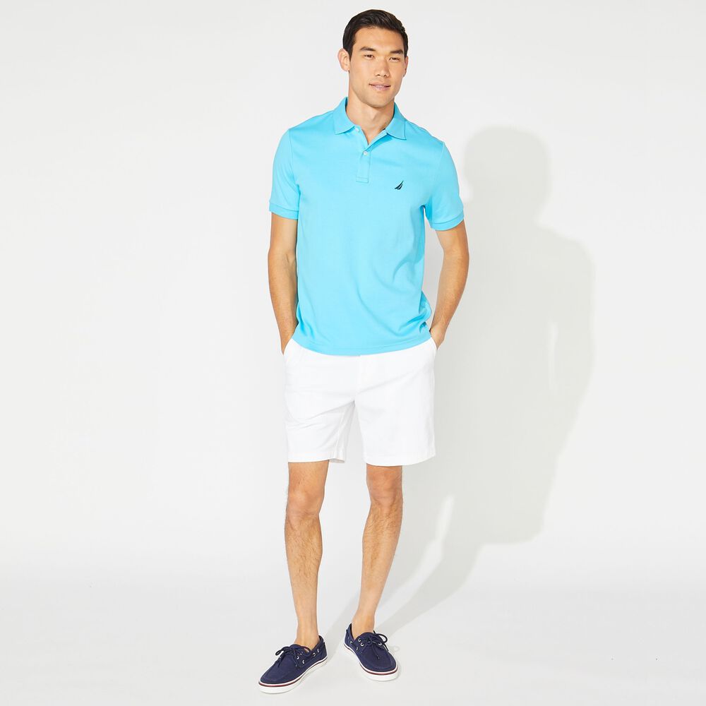 CLASSIC FIT PREMIUM COTTON POLO,Aqua Sky,large
