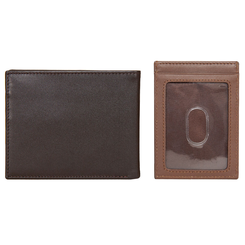 LOGO WALLET GIFT SET,Brown Stone,large