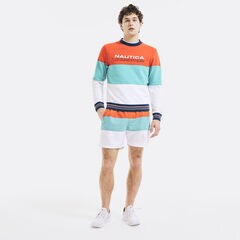 COMPETITION STRIPED SWEATSHIRT,Nautica Red,large