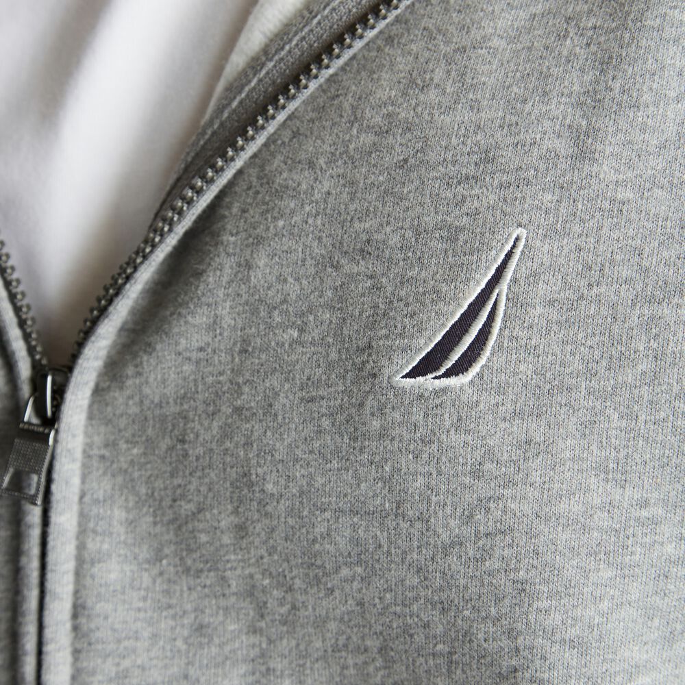 BIG & TALL FULL ZIP HOODIE,Stone Grey Heather,large