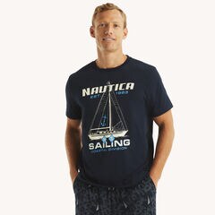 Coastal Sailing Sleep T-Shirt,Navy,large