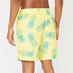 8" BIG & TALL PINEAPPLE PRINT SWIM TRUNKS,Golden Apricot,large