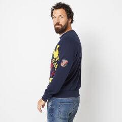 NAUTICA JEANS CO. INTARSIA GRAPHIC SWEATER,Navy,large