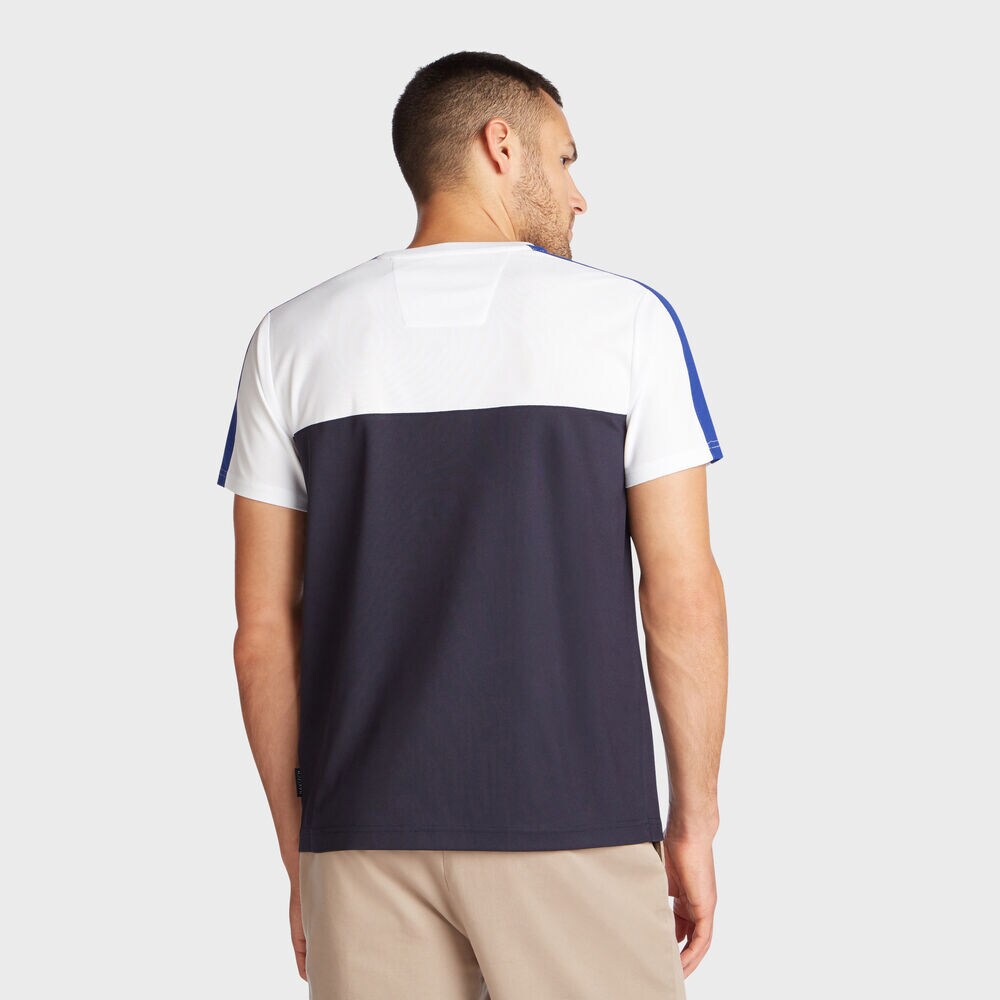 PIECED COLORBLOCK PERFORMANCE T-SHIRT,Bright White,large