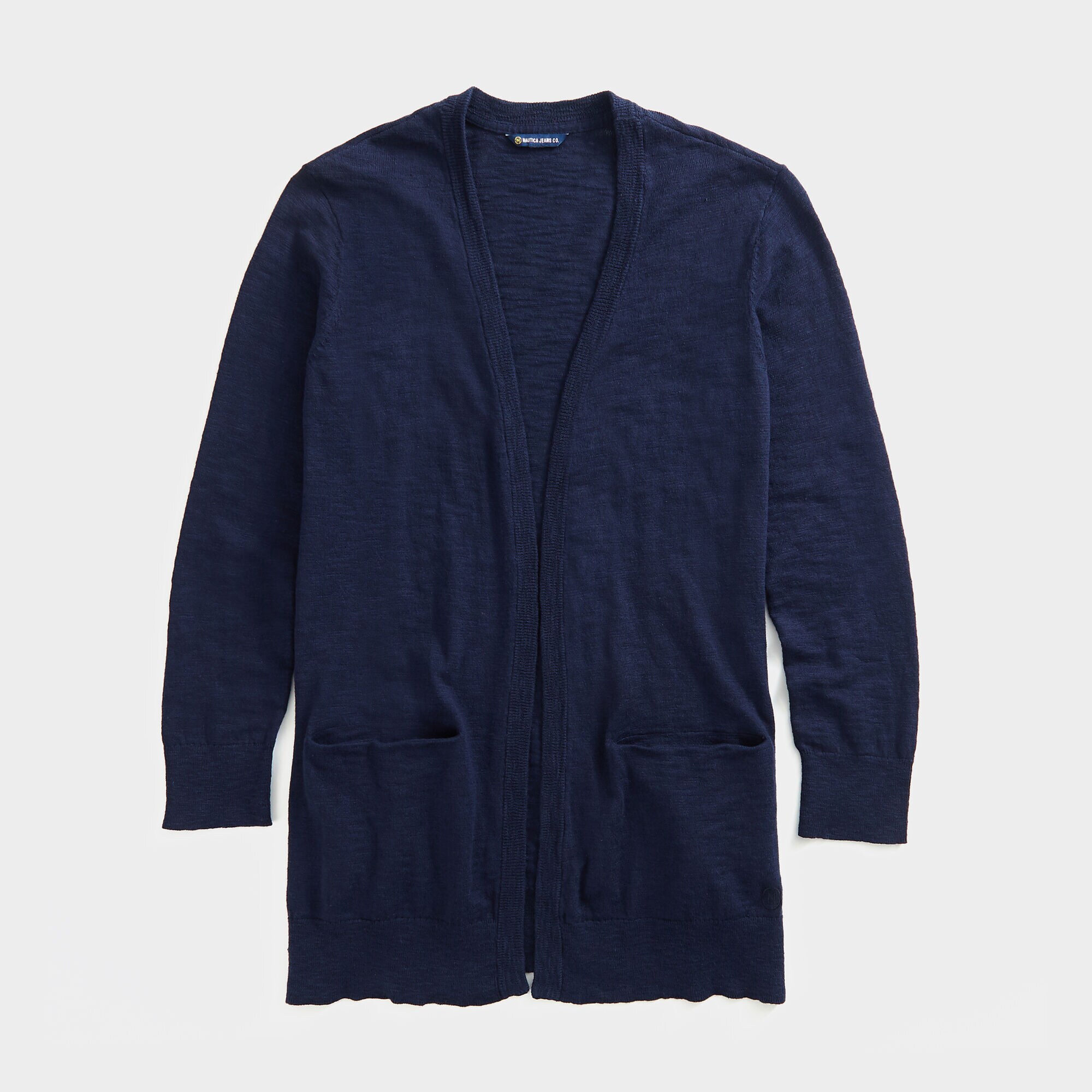 NAUTICA JEANS CO. OPEN-FRONT KNIT CARDIGAN,Stellar Blue Heather,large