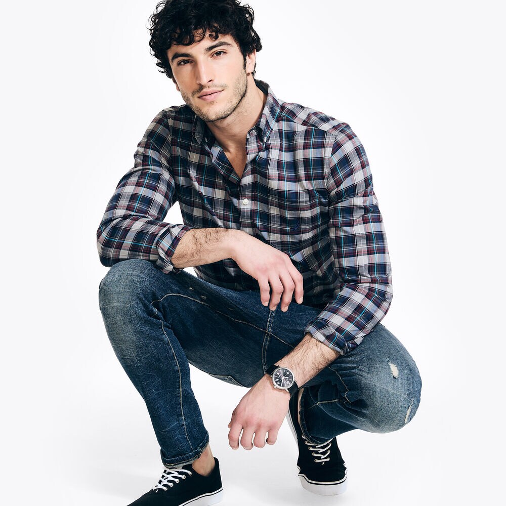 Sustainably Crafted Plaid Shirt,Griffin Grey,large