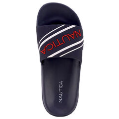 BOYS' LOGO SLIDE SANDAL,Ice Blue,large