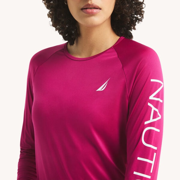 Logo Long-Sleeve Rash Guard Swim Shirt